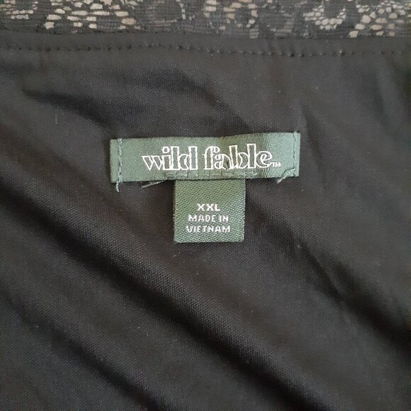 Wild Fable Women's Size XXL Black White Butterfly 90's Mesh Mini Slip Dress - Picture 5 of 12